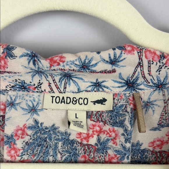 Toad & Co Hillrose SS 100% Tencel Pink and Blue Short Sleeve Shirt Size Large - Picture 3 of 12